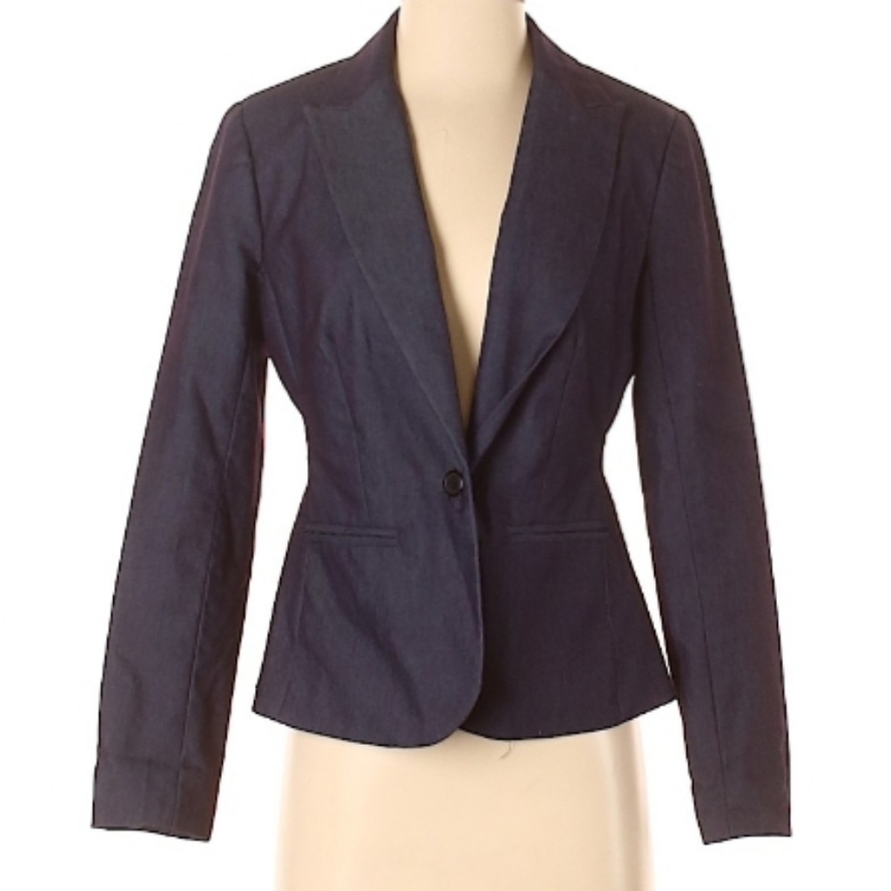 Isaac Mizrahi Denim Tailored Jacket Blazer 4 S